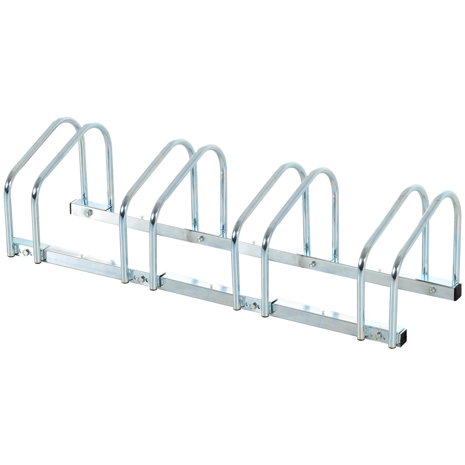 HOMCOM Fahrradständer Wetterfest Boden- und Wandmontage Stahl Silber 110x33 günstig online kaufen