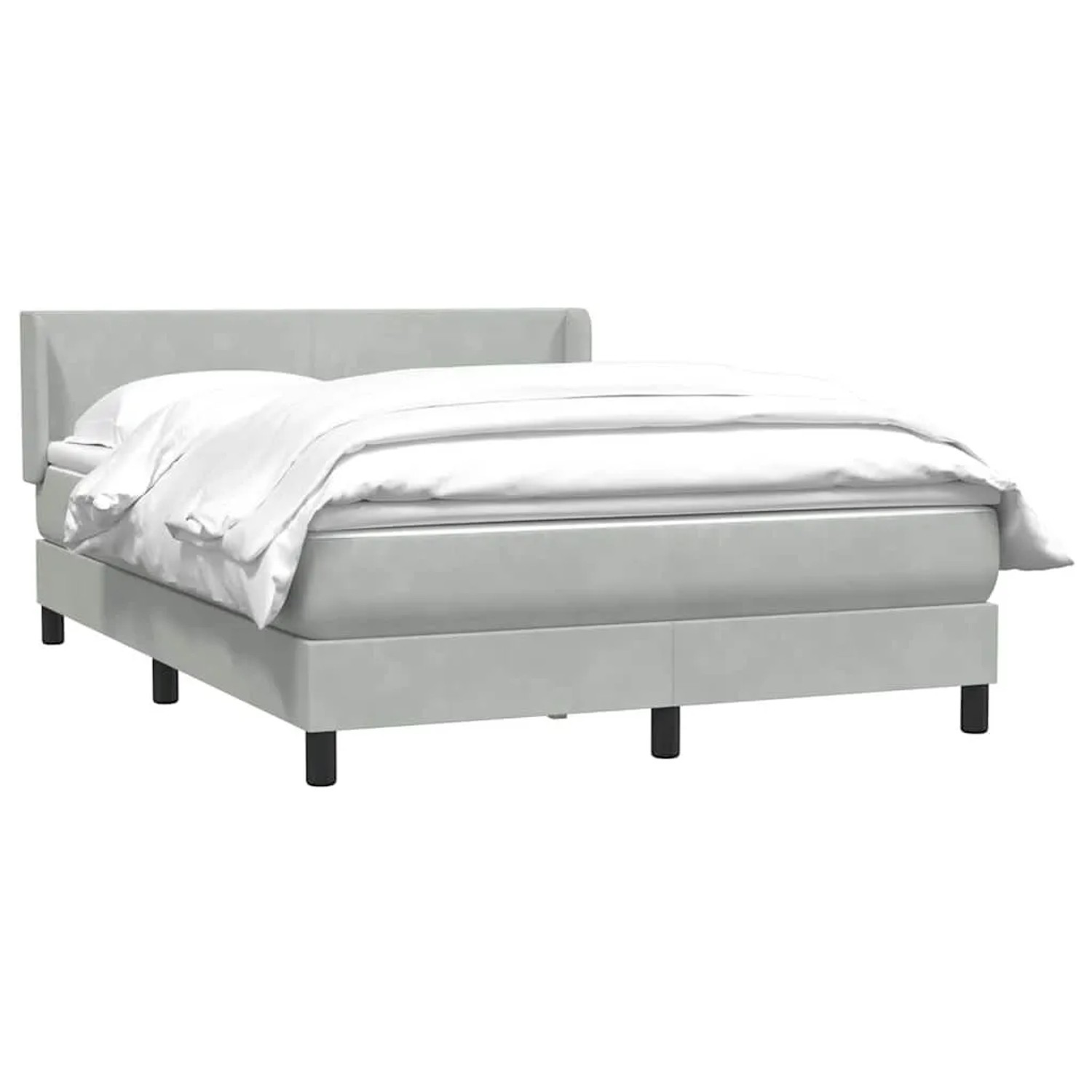 vidaXL Boxspringbett mit Matratze Hellgrau 160x210 cm Samt 3317949 günstig online kaufen
