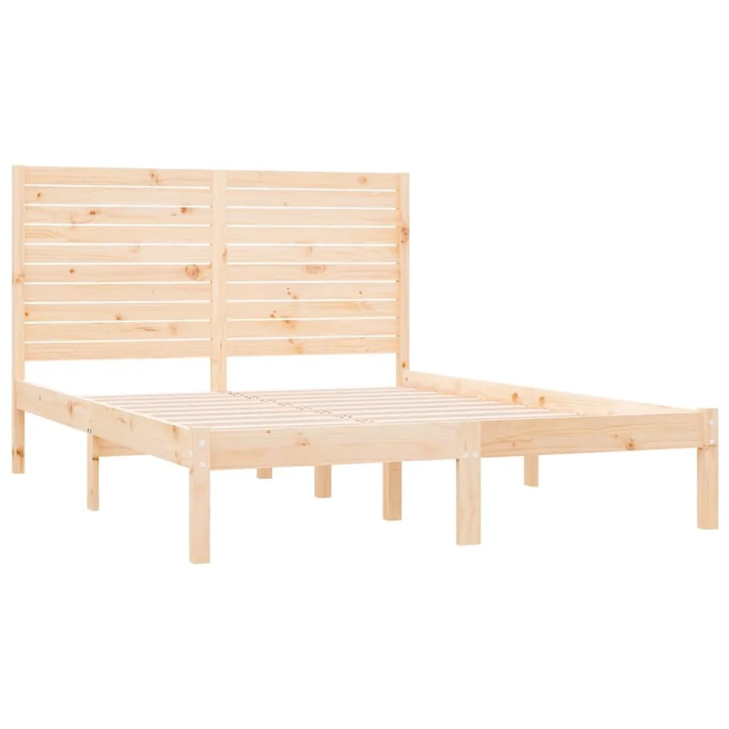 vidaXL Massivholzbett, 120x200 cm, Kiefernholz Bettgestell mit Lattenrost und Kopfteil.