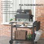 Outsunny Grillwagen aus Edelstahl mit Ablagen und Rädern. Ideal als mobile Grillstation.