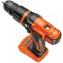 Black+Decker Akku-Schlagbohrschrauber BDCH188N Solo, 18V, orange/schwarz. Akkuschrauber für Bohr- und Schraubarbeiten.