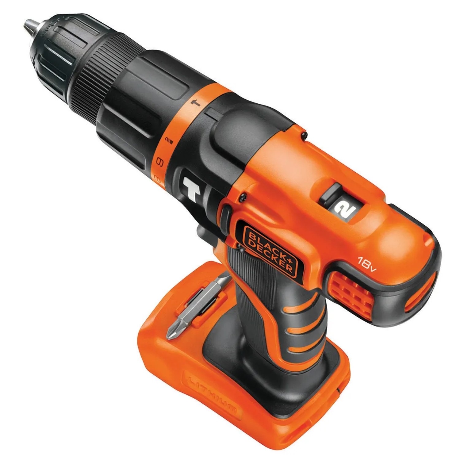 Black+Decker Akku-Schlagbohrschrauber BDCH188N Solo, 18V, orange/schwarz. Akkuschrauber für Bohr- und Schraubarbeiten.