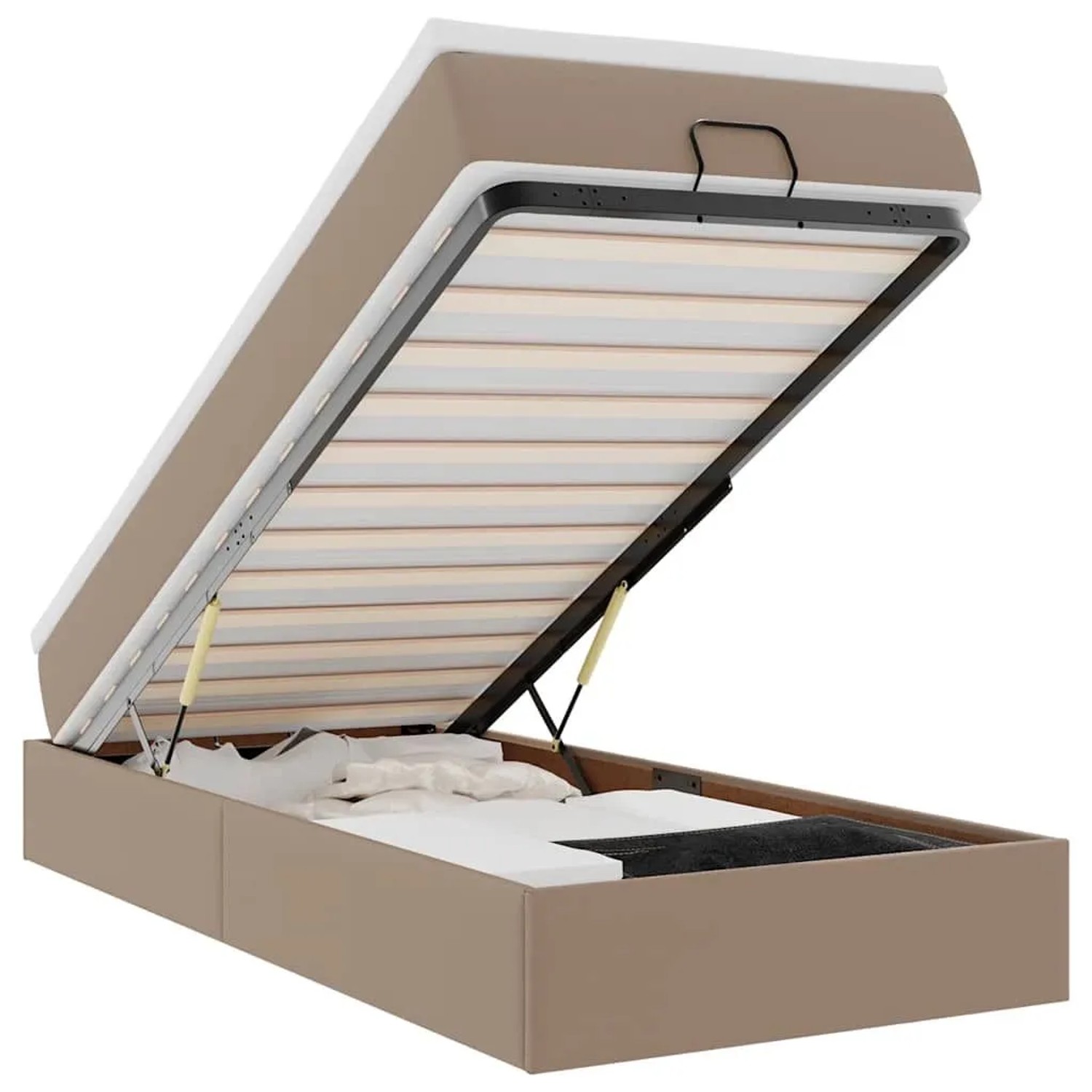 vidaXL Ottoman-Bett mit Matratze Cappuccino-Braun 90x200 cm Kunstleder 3311020