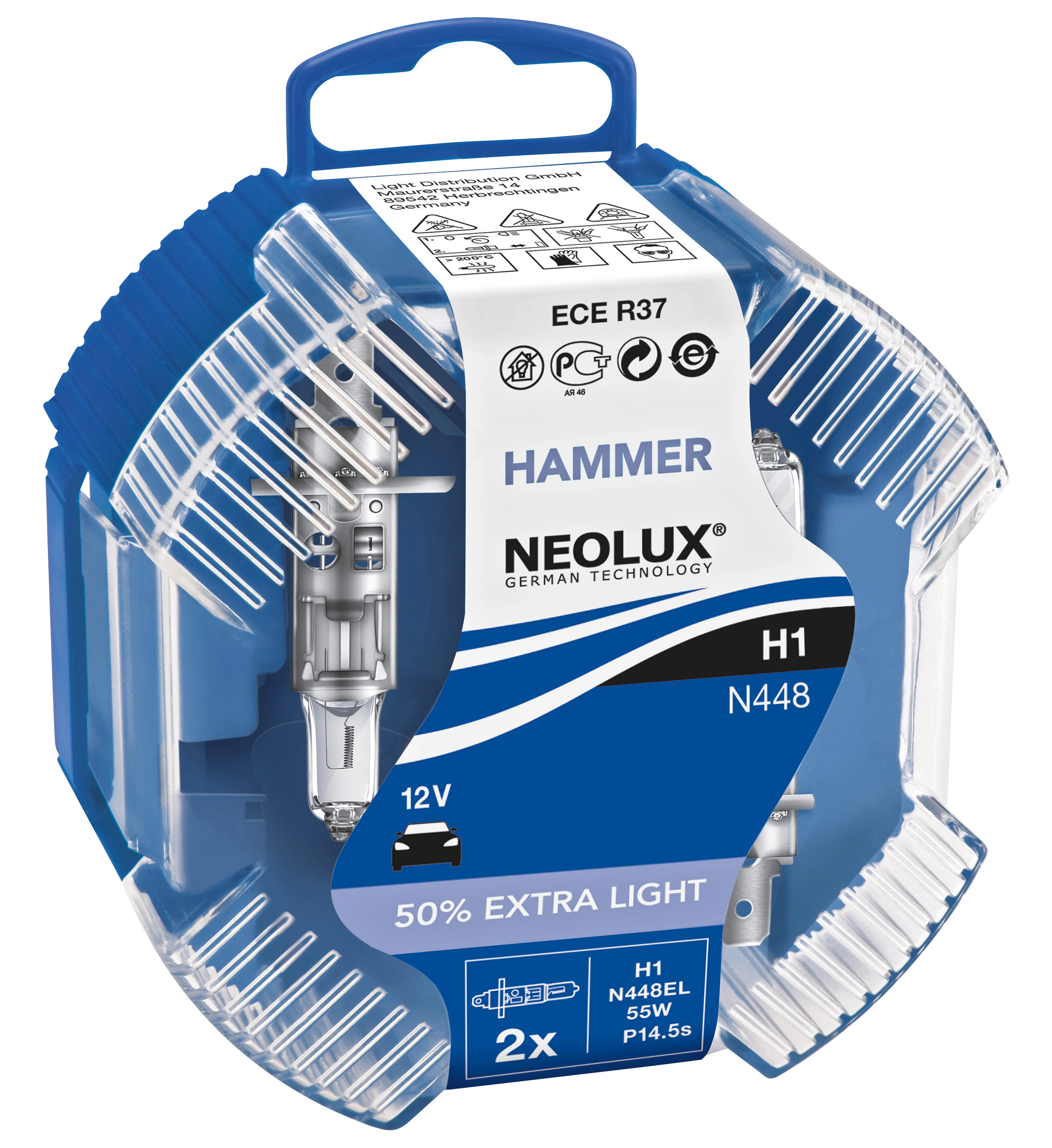 Scheinwerfer-Lampe H1 Extra Light White Hammer 2er-Box kaufen bei OBI