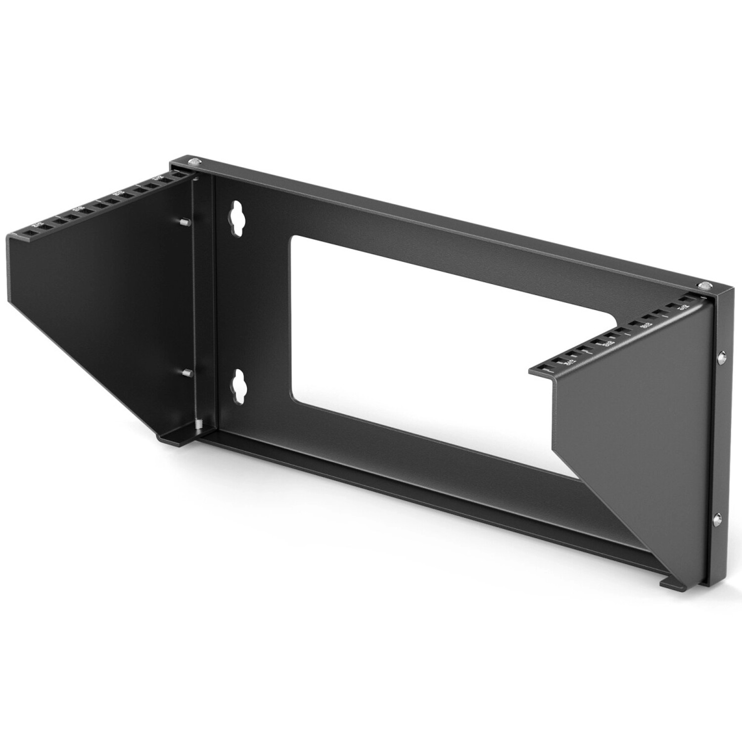 hb-digital Wandhalterung 4HE 19 Zoll Vertikale Rackmontage aus Stahl Schwarz