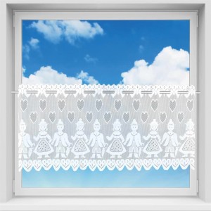 Arsvita Bistrogardine Lynn mit Trachtenpaar-Stickerei, 160x50 cm, Fenstervorhang