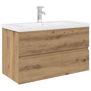 vidaXL Waschbeckenunterschrank mit Einbaubecken und Wasserhahn 3328934