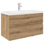 vidaXL Waschbeckenunterschrank mit Einbaubecken und Wasserhahn 3328934
