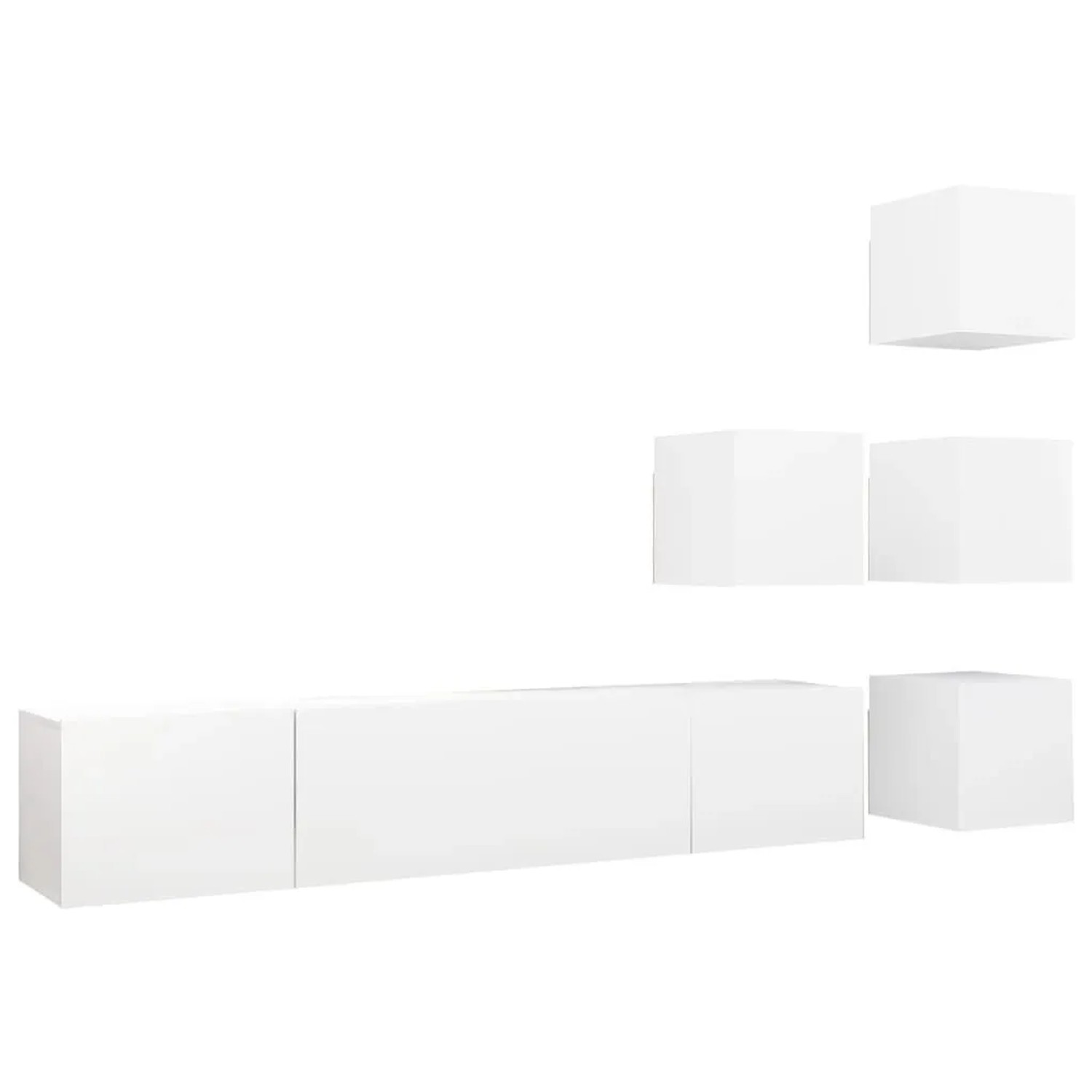 vidaXL 6-Tlg TV-Schrank-Set Weiß Holzwerkstoff 3078721 günstig online kaufen