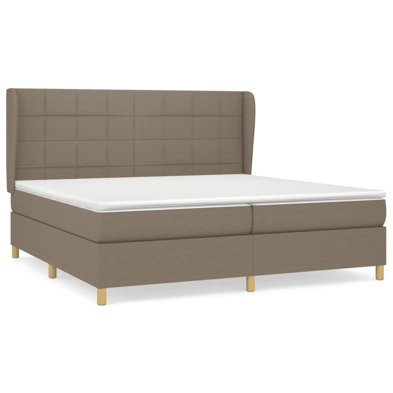 vidaXL Boxspringbett mit Matratze Taupe 200x200 cm Stoff 3128553 günstig online kaufen