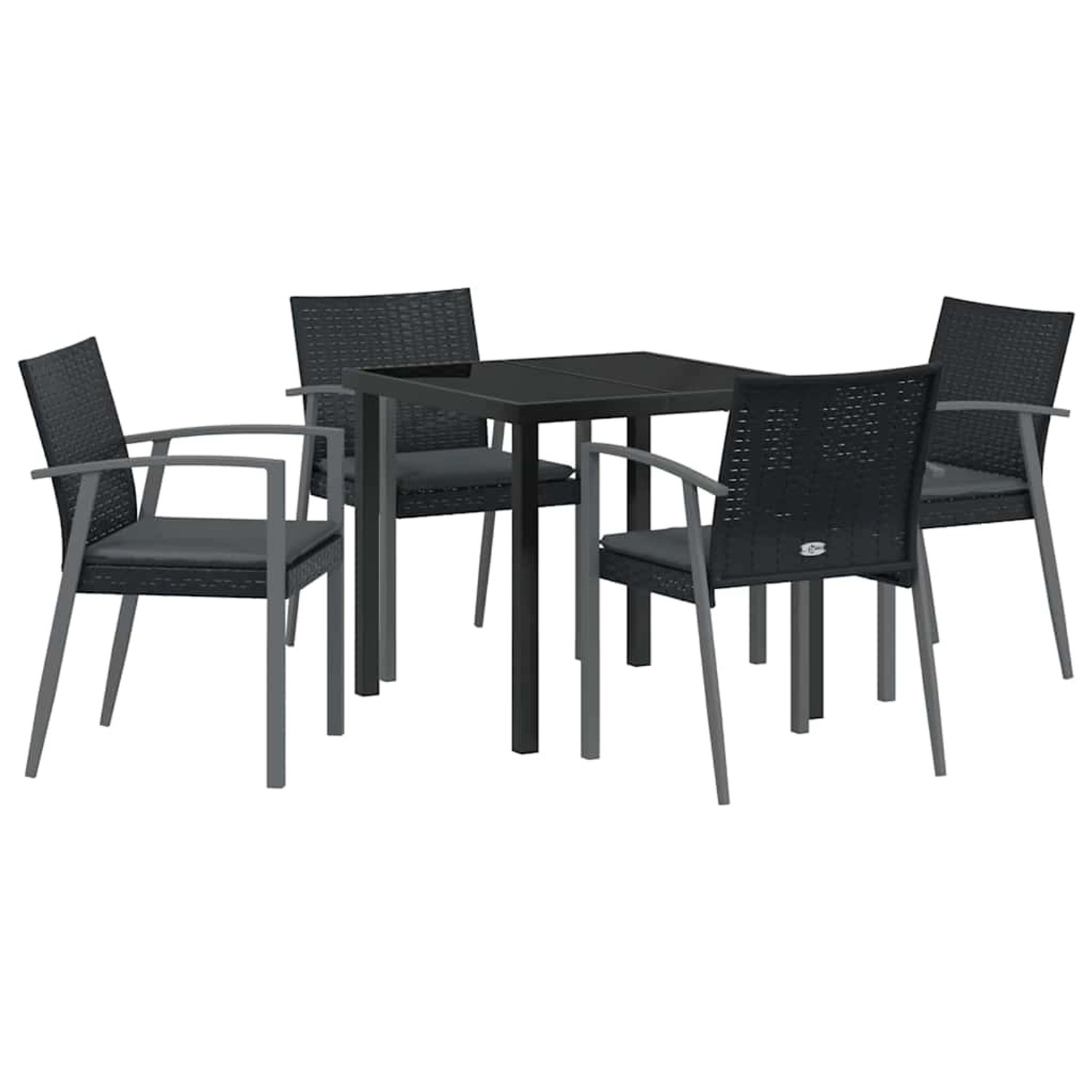 vidaXL Garten Essgruppe 5-Tlg Schwarz Poly Rattan 3379066 günstig online kaufen