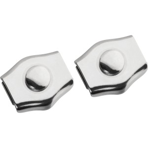 Zwei Simplexklemmen aus Edelstahl für Seile (1,5-3 mm) zur Schlaufenbildung.