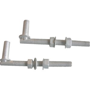 Torkloben-Set, zwei verzinkte Türangeln mit Schrauben und Muttern für Zauntore.