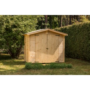 Upyard Holz-Gartenhaus mit Boden, 240x170 cm, Naturholz, ideal zur Geräteaufbewahrung im Garten.