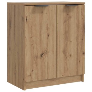 vidaXL Schuhschrank in Artisan-Eiche, 59x35x70 cm, mit zwei Türen und Griffen.