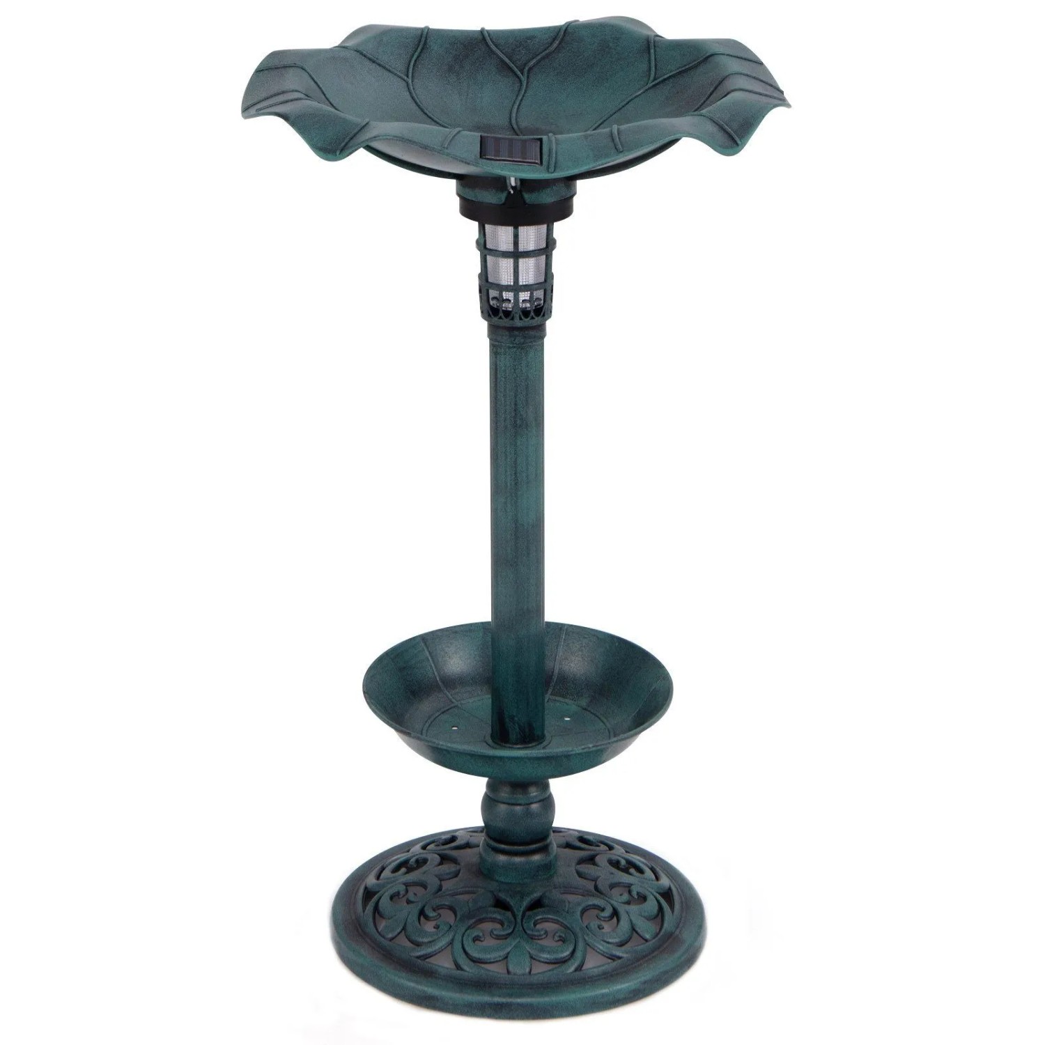 Costway Vogeltränke mit Solarleuchte Grün 43 x 76 cm günstig online kaufen