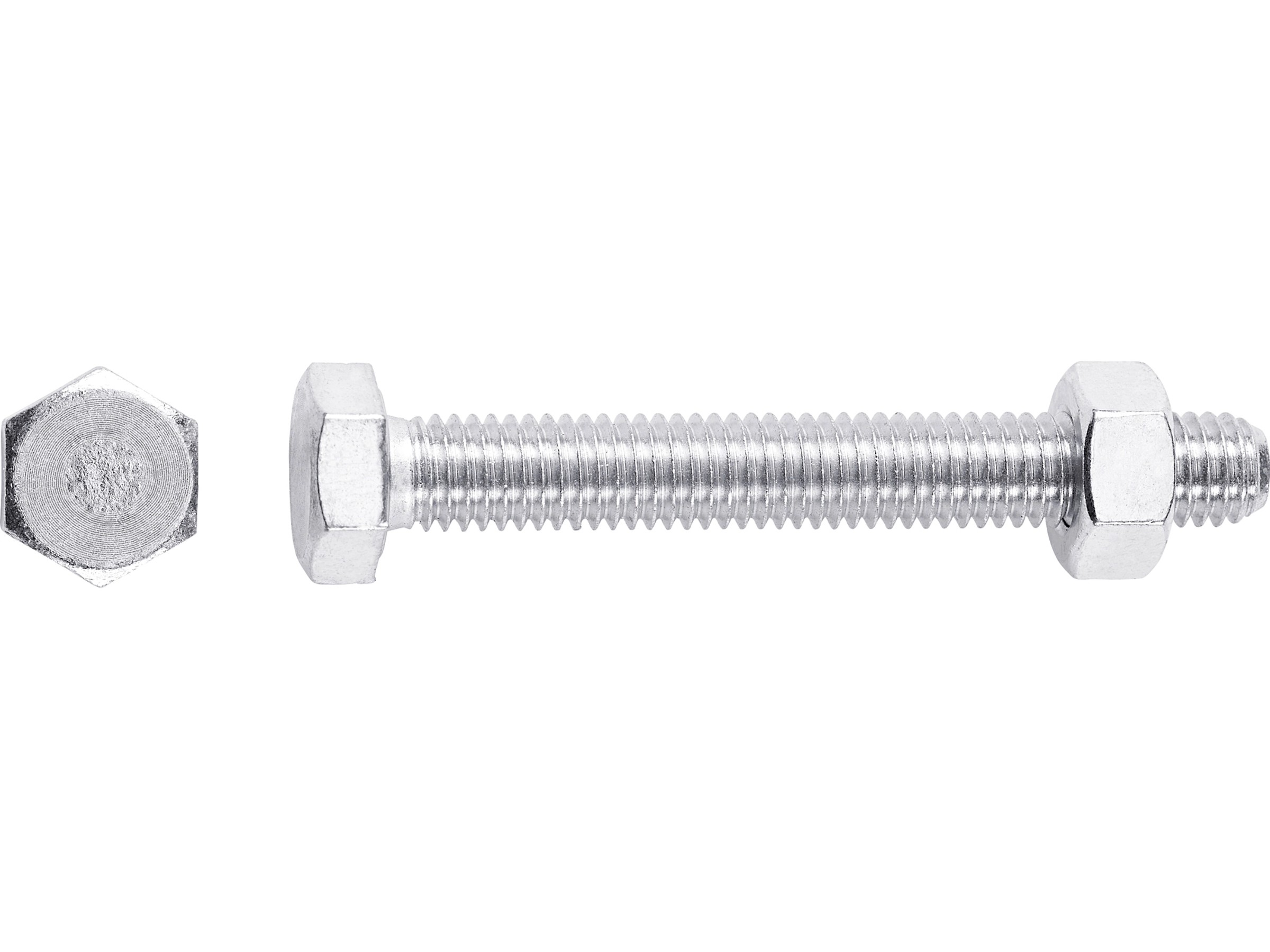 LUX Maschinenschraube M10 x 50 mm Verzinkt Vollgewinde 4 Stück mit  