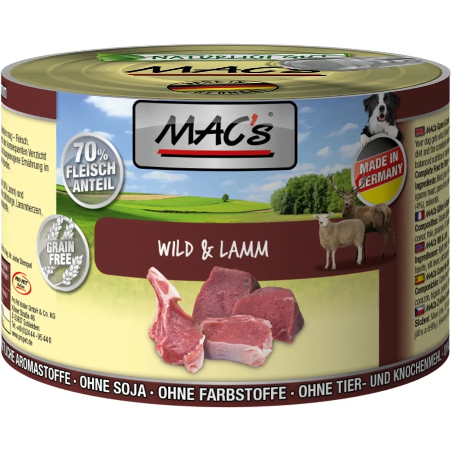 Mac's Hunde-Nassfutter Wild und Lamm 200 g
