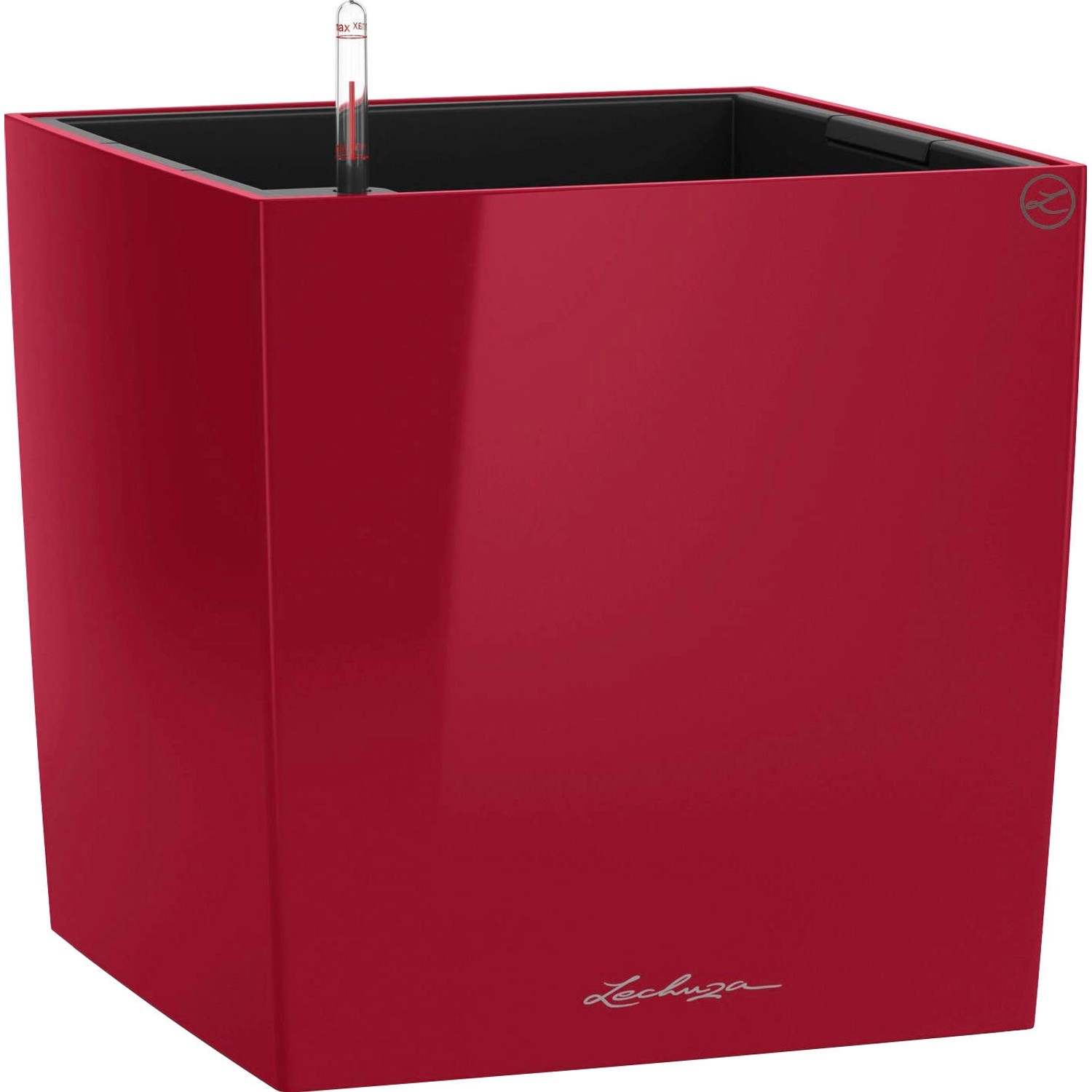 Lechuza Pflanzgefäß Cube Premium 30 cm x 30 cm Scarlet Rot hochglanz günstig online kaufen