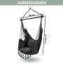 DELUKE Hängesessel Indoor ohne Gestell MELA Mit Kuscheldecke Bücherfach Hängestuhl mit Kissen Hängeschaukel Outdoor bis 120kg Anthrazit_2