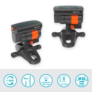 Gardena Viereckregner OS 90: Regner für flächendeckende Bewässerung im Micro-Drip-System.