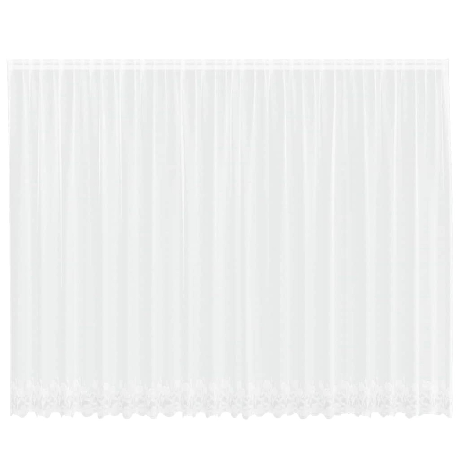 vidaXL Spitzenvorhang mit Vorhängen Weiß 500x200cm Polyester 4107806 günstig online kaufen