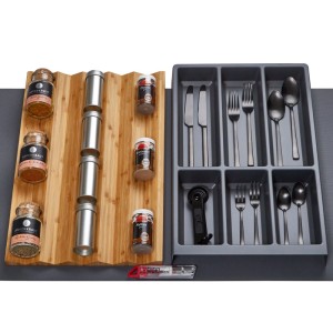 SOTECH ORGA-BOX Vario SET 7 Anthrazit für 80er Schublade Besteckeinsatz Gewürzeinsatz Antirutschmatte Orga-Weave