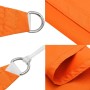 Orangefarbenes Oxford-Sonnensegel mit Edelstahl-Befestigungsringen und Seil. Wasserfest, UV-Schutz.