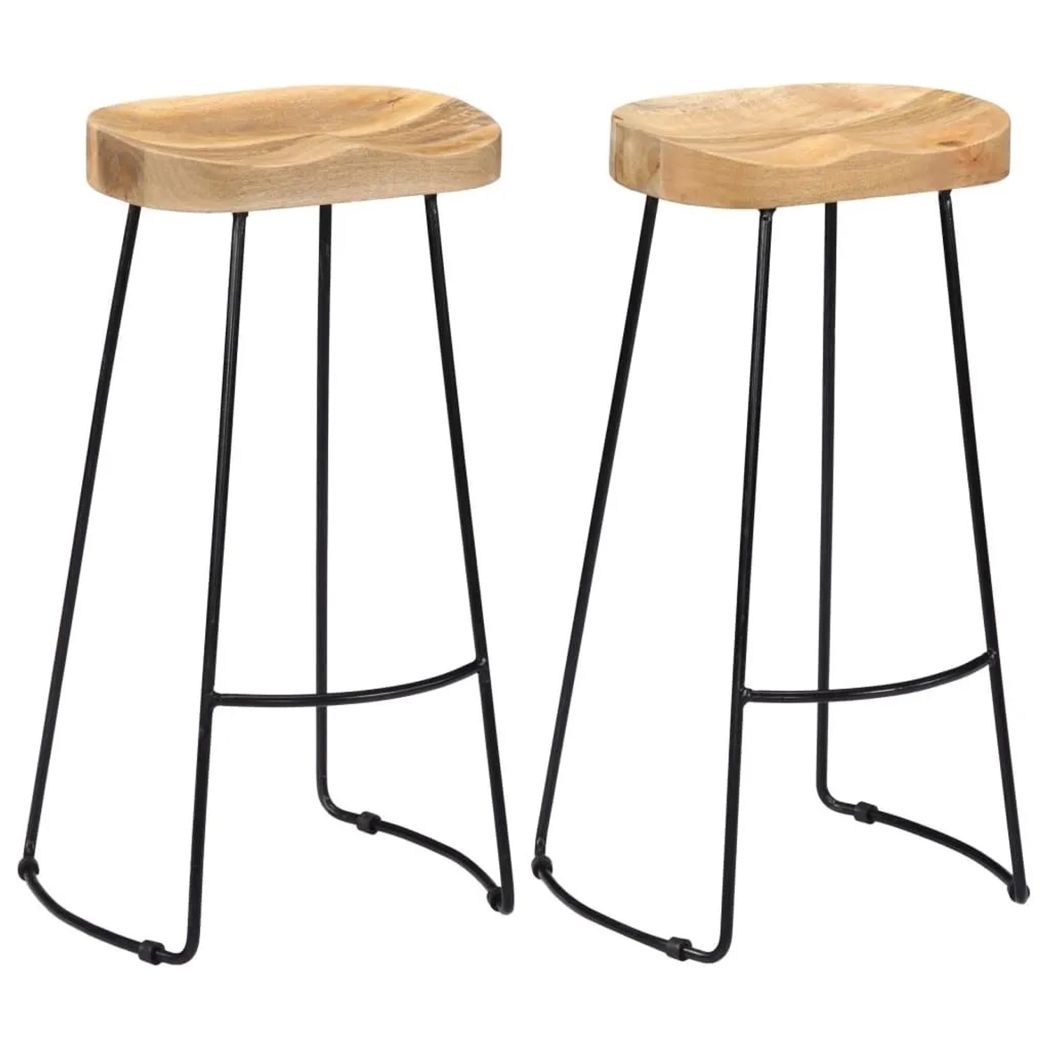 vidaXL Gavin Barhocker 2 Stk Massivholz Mango 247838