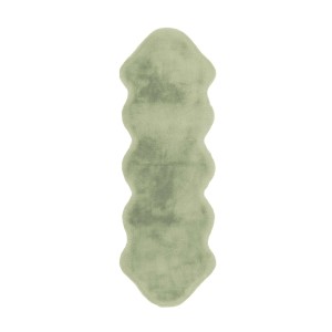 Mintfarbener MeGusta Shaggy Teppich, 60x180 cm, Hochflor, Sheepskin-Form.