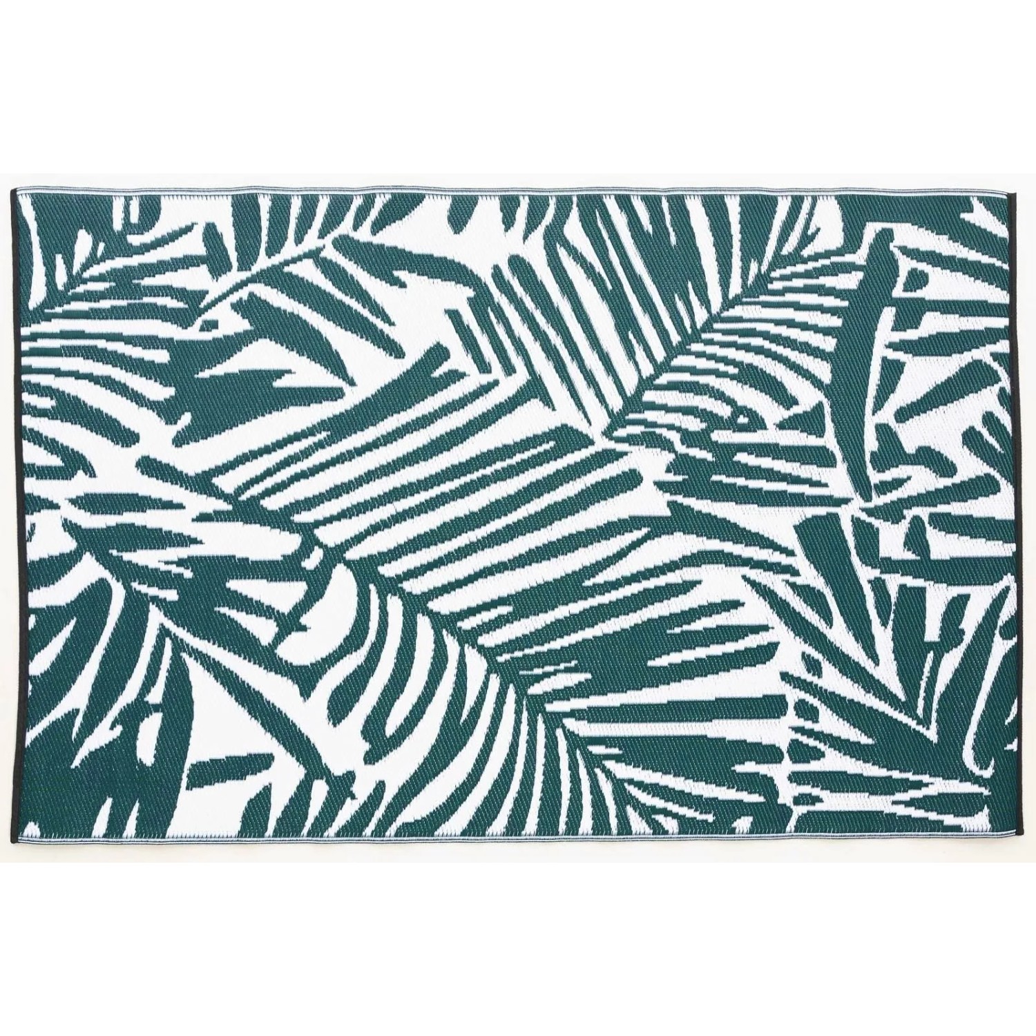 Jet-Line Outdoorteppich Lorena Waldgrün Blattmuster 120 x 180 cm