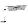 Hellgrauer Doppler Ampelschirm, 245x135 cm, mit Dreh- und Neigungsfunktion für optimalen Sonnenschutz.