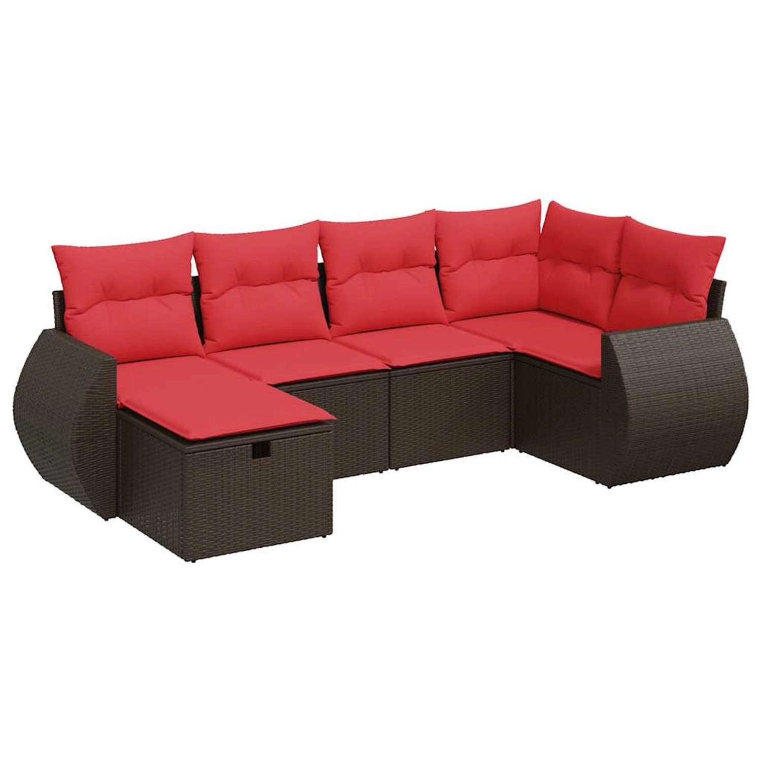 vidaXL 6-Tlg Garten-Sofagarnitur mit Kissen Braun Poly Rattan 3325590 günstig online kaufen