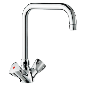 Delabie MBatt Einloch-Standmischer 45 l/min, schwenkbarer Auslauf L200, Zweigriff