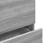 Detailaufnahme: vidaXL Waschbeckenunterschrank, Grau Sonoma, Holzwerkstoff, Schublade geöffnet.