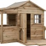 SwingKing Spielhaus Laura aus Holz mit Veranda, Tür und Fenster.