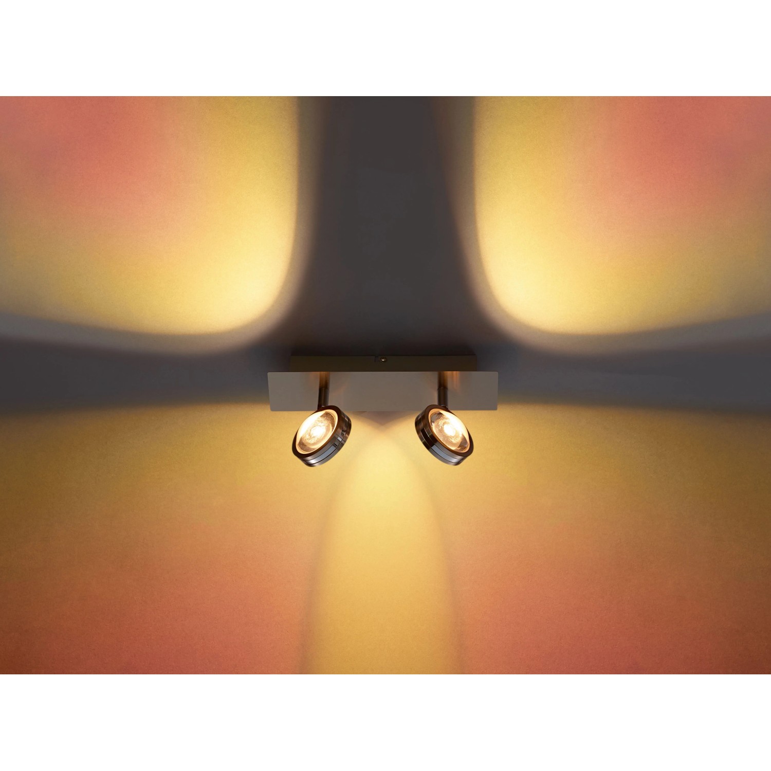 OBI LED Spot Rotello, 2-flammig, Nickel-Matt, mit warmweißem Licht für Akzentbeleuchtung.