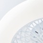 Detailaufnahme der weißen LED-Deckenleuchte Salerno mit Ventilator, Durchmesser 48,5 cm.