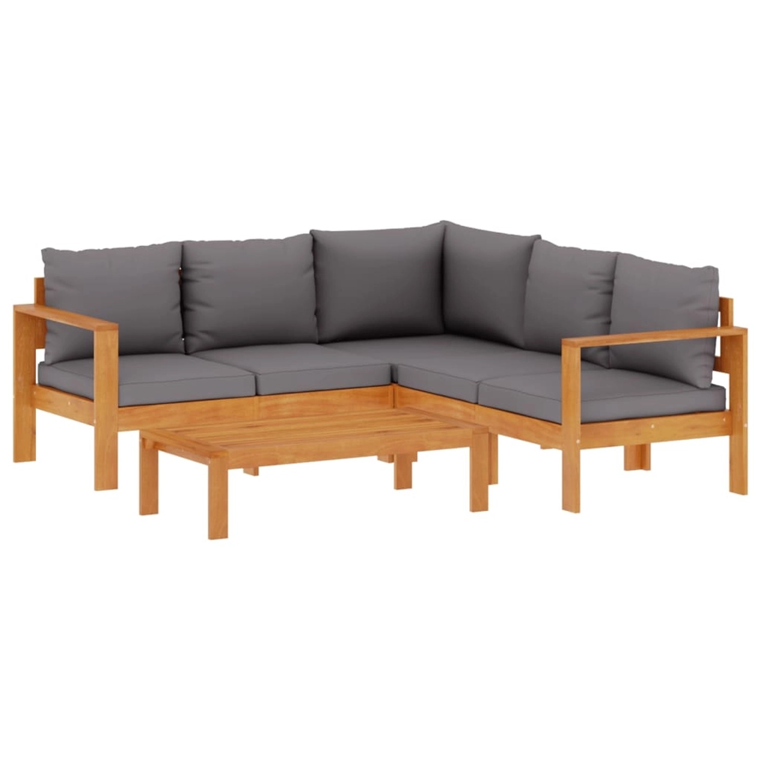 vidaXL 4-Tlg Garten-Sofagarnitur mit Kissen Massivholz Akazie 3214861