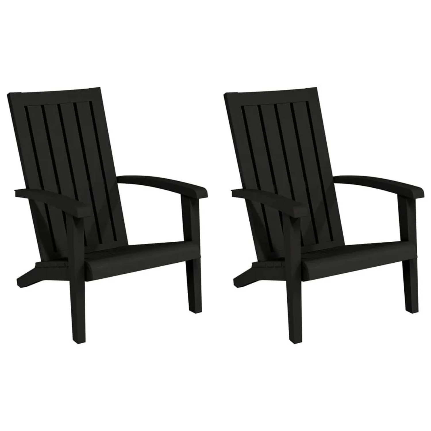 Furnicato Adirondack-gartenstühle 2 Stk Schwarz Polypropylen
