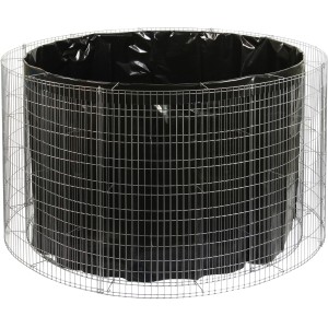 Rundes Bellissa Gabionen-Hochbeet, Ø 146 cm, mit schwarzer Innenfolie. Ideal für Garten und Terrasse.