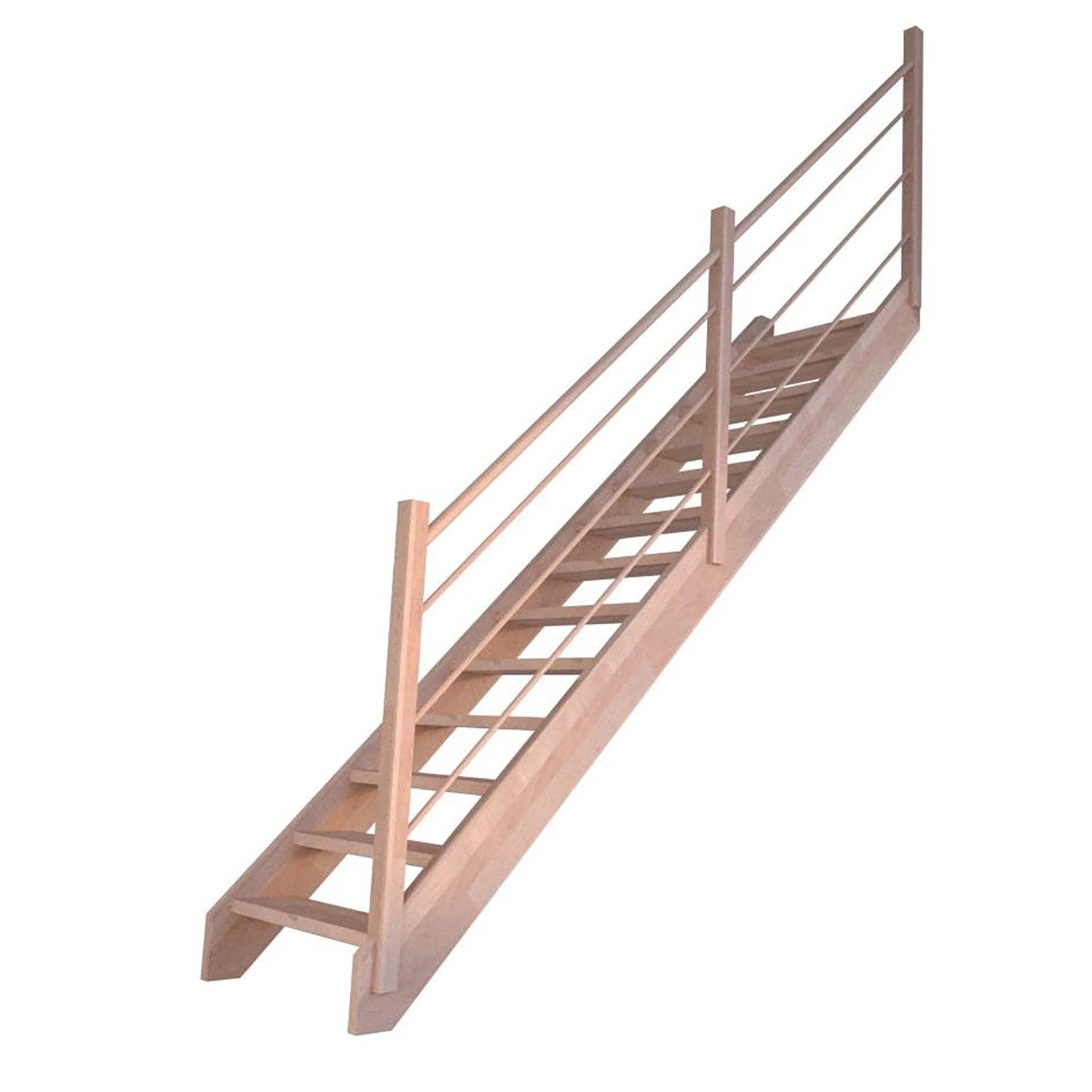Treppe Mykonos Pro Buche Gerade 90 cm Holz-Design-Geländer R FSC® günstig online kaufen