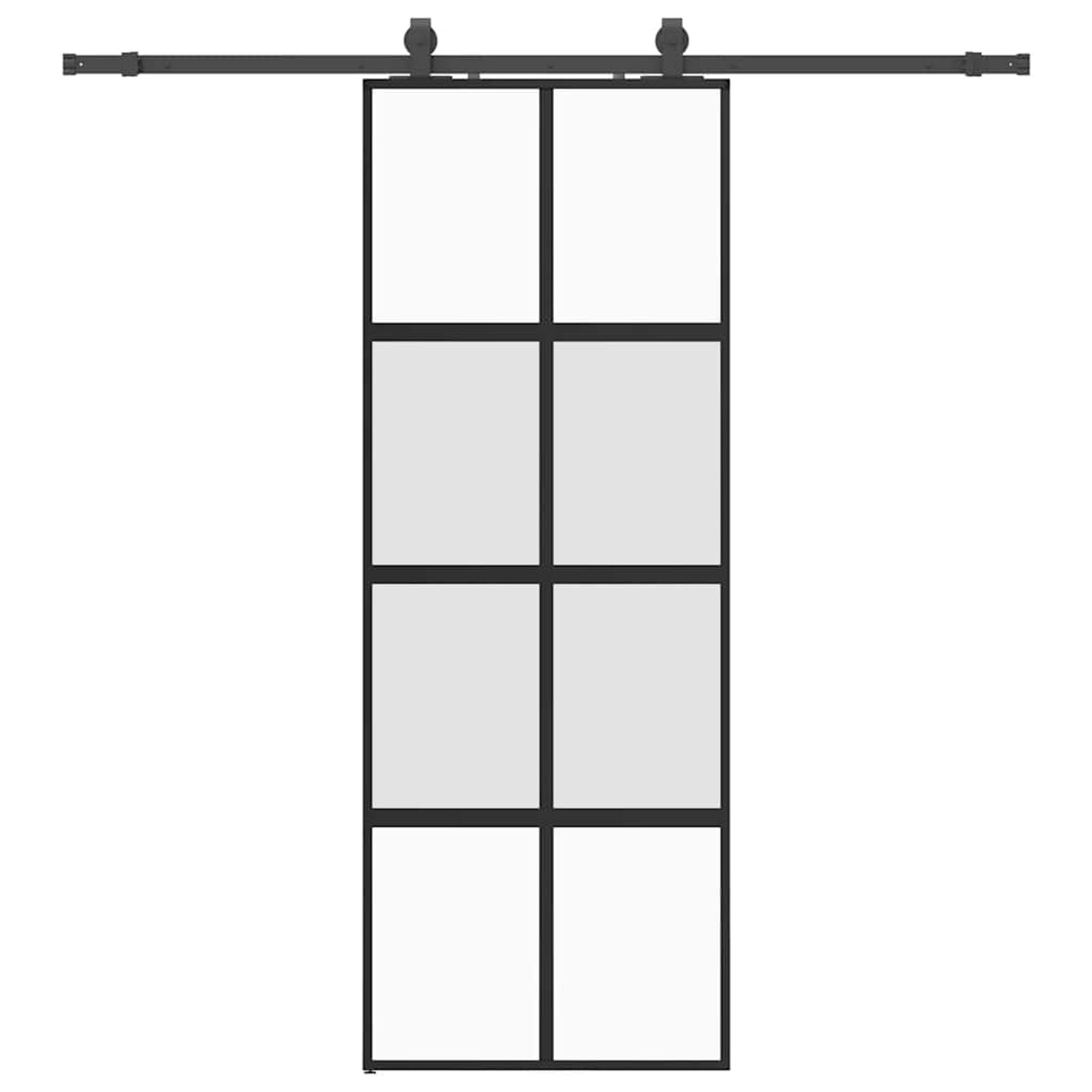 vidaXL Schiebetür mit Beschlag Schwarz 76x205 cm Hartglas 3375892 günstig online kaufen