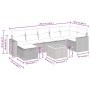 vidaXL Garten-Sofagarnitur, 8-teilig, beige Poly Rattan, mit Maßen. Ideal für Terrasse und Garten.