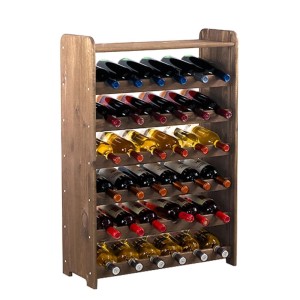 Braunes PROREGAL Weinregal aus Kiefernholz für 36 Flaschen. Massivholzregal geölt.