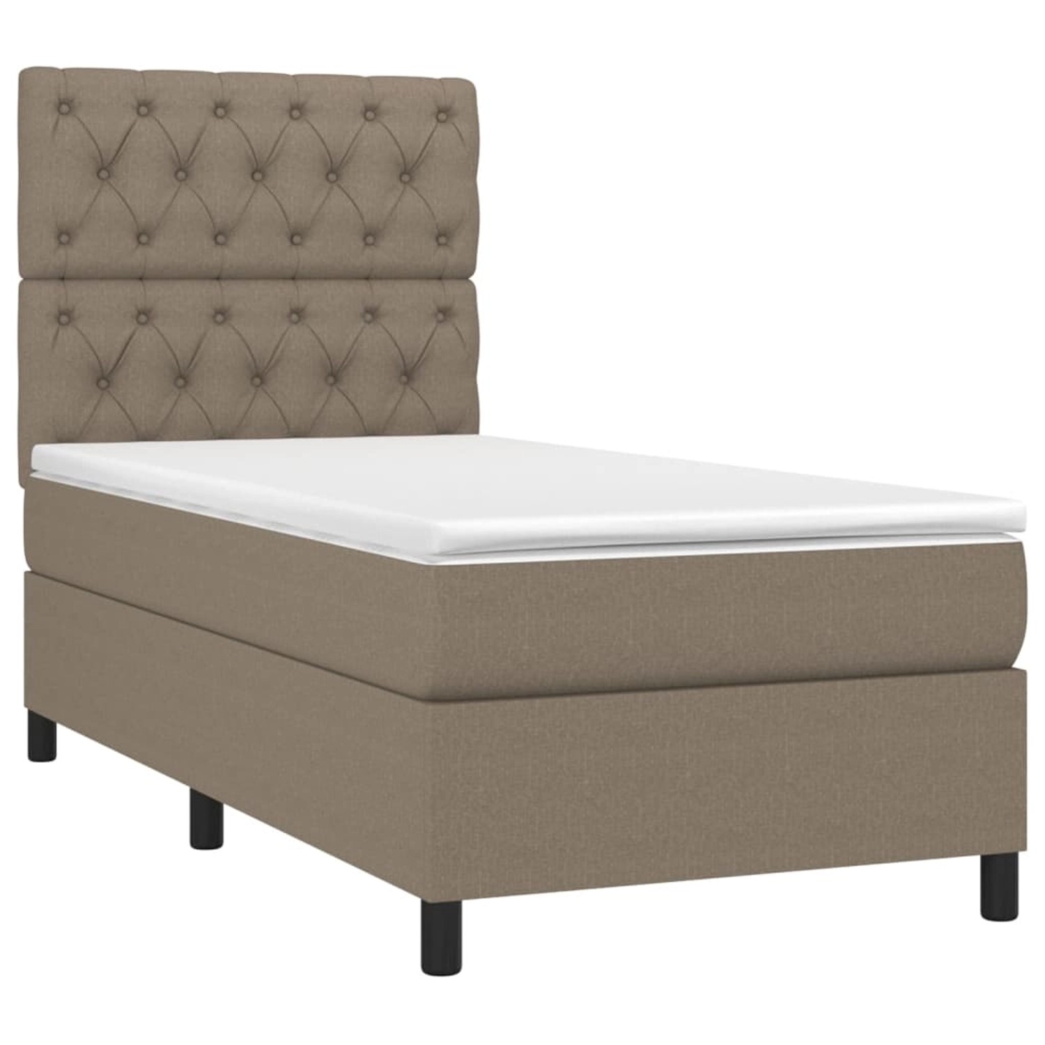 vidaXL Boxspringbett mit Matratze & LED Taupe 80x200 cm Stoff 3135073 günstig online kaufen