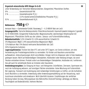 GROW BIO Garten- und Hochbeet-Dünger, 750g. Gemüsedünger für gesunde Pflanzen und reiche Ernte.