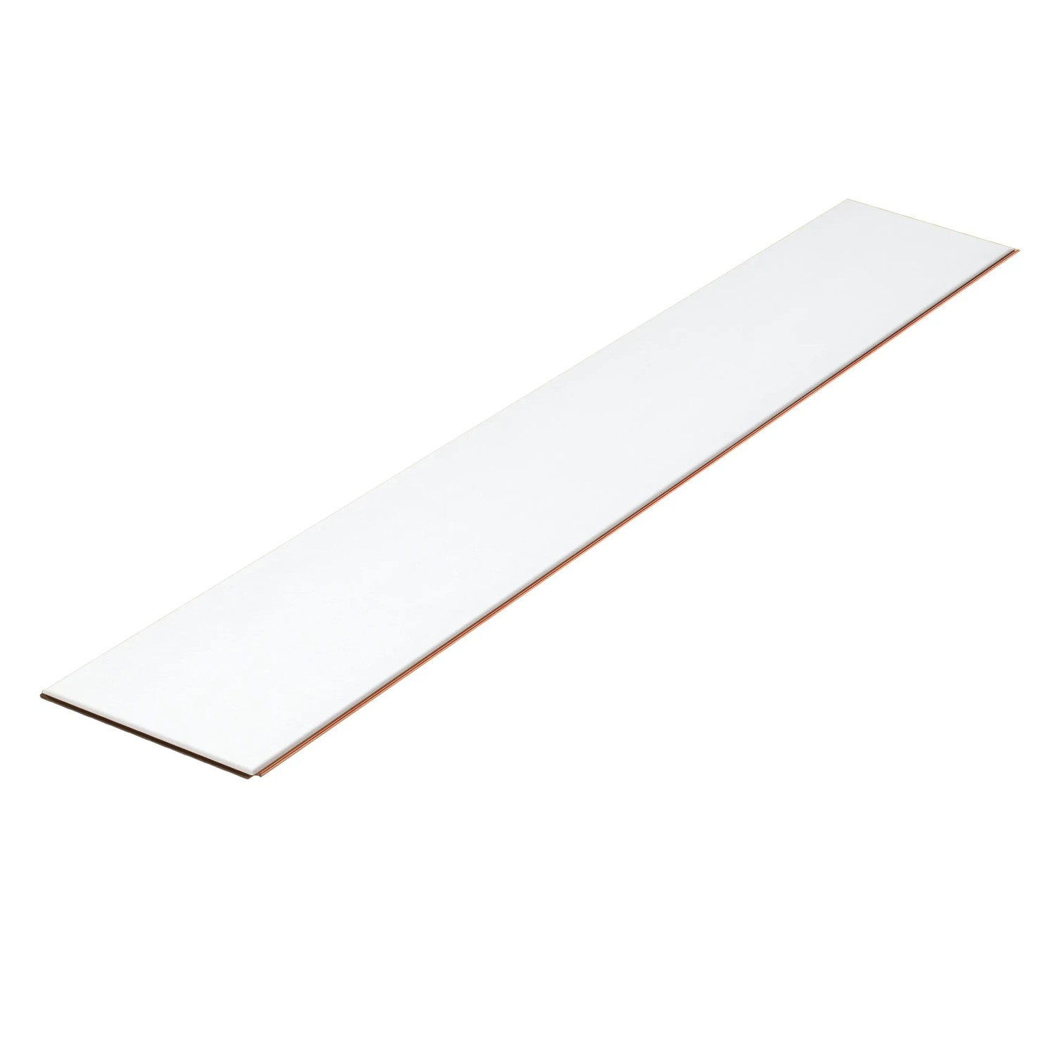 Kronoflooring Paneel: Weiße Holzpaneele mit Struktur für Wand & Decke.