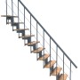 Minka Mittelholmtreppe Comfort Top, Buche grau, für Geschosshöhe bis 312 cm.