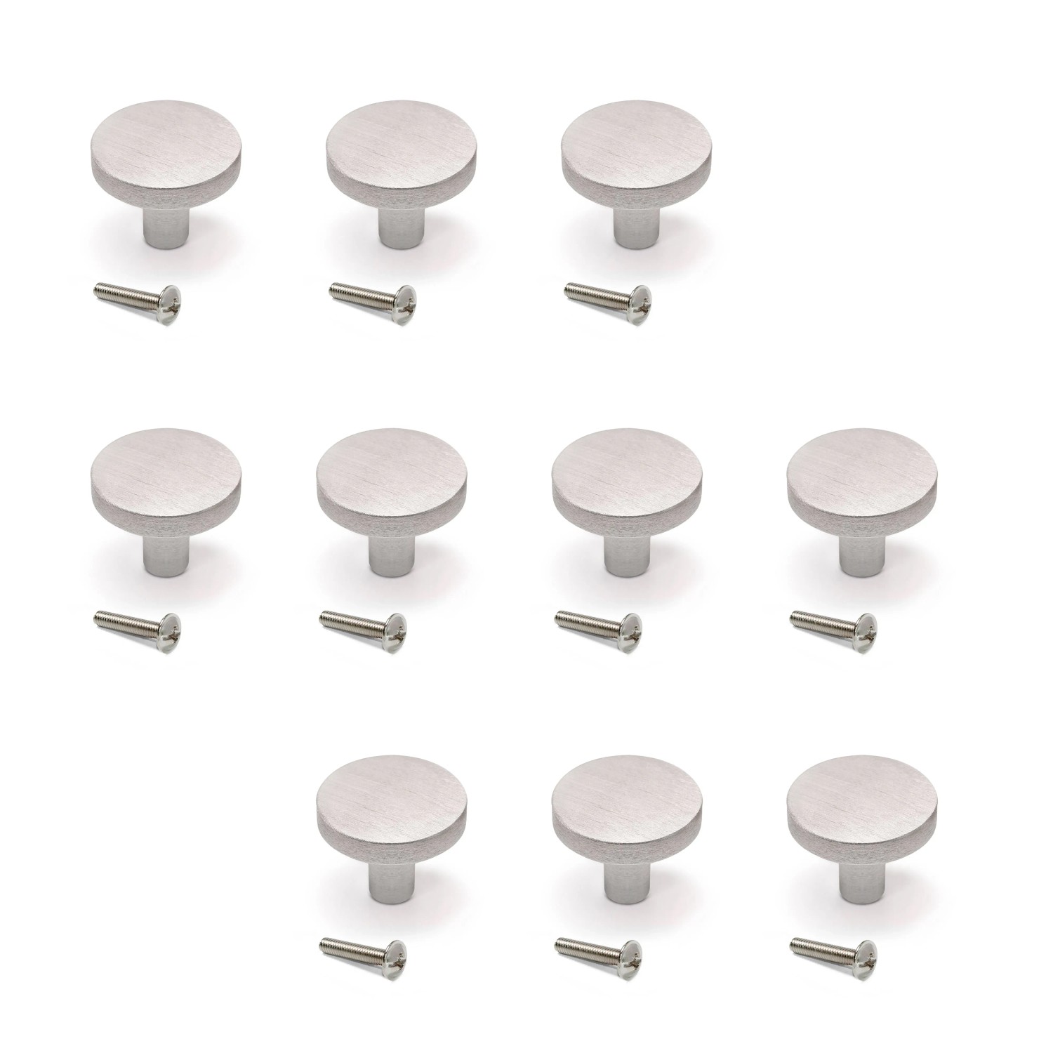 Emuca Lot von 10 Möbelknopfe Uppsala Durchmesser 30 mm Aluminium Schwarz Lackiert